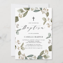 Eukalyptus-Wreath-Taufe Einladung
