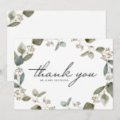 Eukalyptus Wreath Wedding Dankeskarte (Vorne/Hinten)