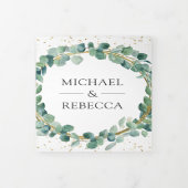 Eukalyptus Wreath Wedding Dreifach Gefaltete Einladung (Cover)