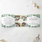 Eukalyptus Wreath Wedding Dreifach Gefaltete Einladung (Innenseite)