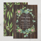 Eukalyptus Wreath Wedding Einladung (Vorne/Hinten)