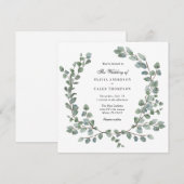 Eukalyptus Wreath Wedding Einladung (Vorne/Hinten)