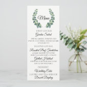 Eukalyptus Wreath Wedding Menu Card Menükarte (Stehend Vorderseite)