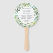 Eukalyptus Wreath Wedding Program Fächer (Rückseite)