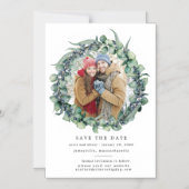 Eukalyptus Wreath Wedding Save the Date Magneteinladung (Vorderseite)