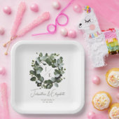 Eukalyptus Wreath Wedding | Weiß Pappteller (Party)