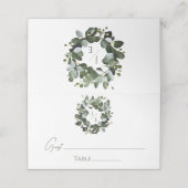 Eukalyptus Wreath Wedding | Weiß Platzkarte (Außenseite Aufgefaltet)