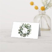 Eukalyptus Wreath Wedding | Weiß Platzkarte (Rückseite)