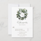 Eukalyptus Wreath Wedding | Weiß RSVP Karte (Vorderseite)