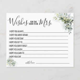 Eukalyptus-Wünsche für die baldige Mrs.-Karte Flyer