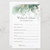 Eukalyptus wünscht & berät Brautparty Game (Vorne/Hinten)