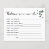 Eukalyptus wünscht, dass der Bald Frau Karte wird (Vorne)