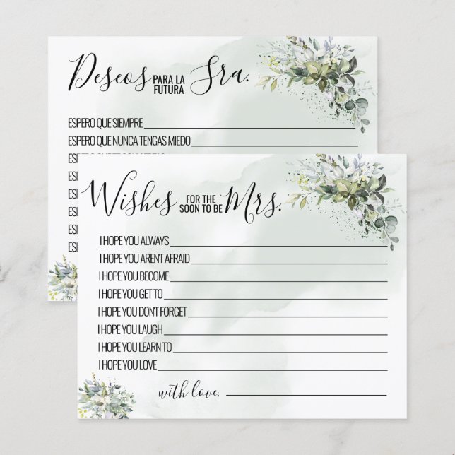 Eukalyptus wünscht, dass der Bald Frau Karte wird (Vorne/Hinten)