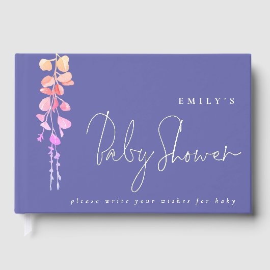 Eukalyptus wünscht sich eine Baby-Dusche Lilac Gästebuch (Vorderseite)