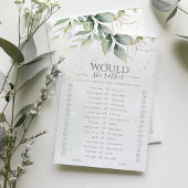 Eukalyptus würde eher Brautparty spielen