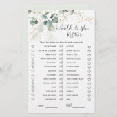 Eukalyptus würde eher Brautparty spielen (Vorne/Hinten)