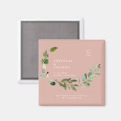 Eukalyptus Wüste Pink Wedding Save the Date Magnet (Vorderseite/Rückseite)