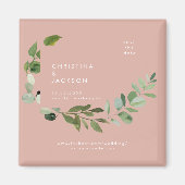 Eukalyptus Wüste Pink Wedding Save the Date Magnet (Vorne)