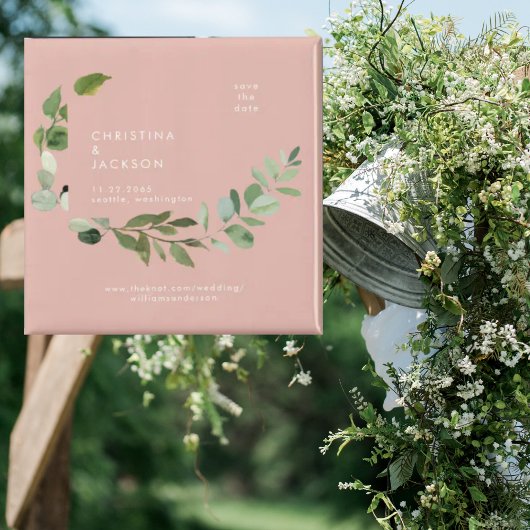 Eukalyptus Wüste Pink Wedding Save the Date Magnet