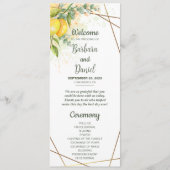 Eukalyptus Yellow Flowers Hochzeitsprogramm Programm (Vorderseite)