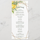 Eukalyptus Yellow Flowers Hochzeitsprogramm Programm (Rückseite)