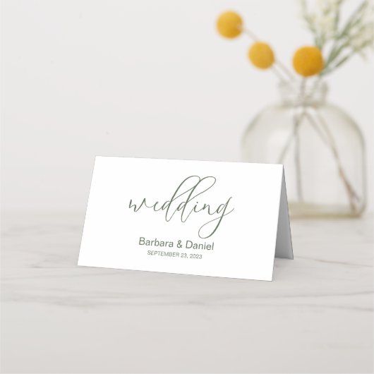 Eukalyptus-Zitronen und Gelbe Blumen Platzkarte (Rückseite)