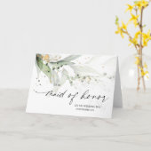 Eukalyptus zu meiner Trauzeugin am Hochzeitstag Karte (Gelbe Blume)