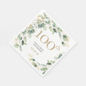 Eukalyptus zum 100. Geburtstag Serviette (Ecke)