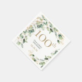 Eukalyptus zum 100. Geburtstag Serviette (Ecke)