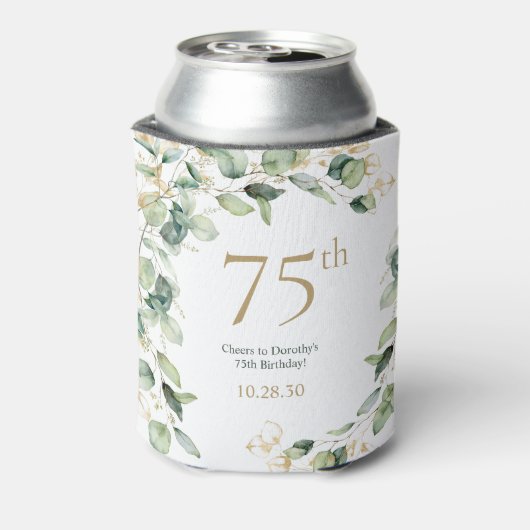 Eukalyptus zum 75. Geburtstag Dosenkühler (Kanne Rückseite)