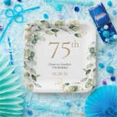 Eukalyptus zum 75. Geburtstag Pappteller (Party)