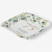 Eukalyptus zum 75. Geburtstag Pappteller (Gewinkelt)