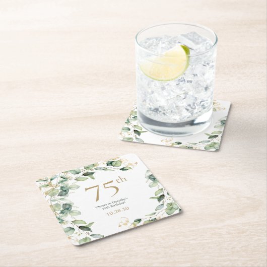 Eukalyptus zum 75. Geburtstag Rechteckiger Pappuntersetzer (Vor Ort)
