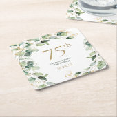 Eukalyptus zum 75. Geburtstag Rechteckiger Pappuntersetzer (angewinkelt)