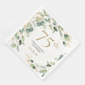 Eukalyptus zum 75. Geburtstag Serviette (Ecke)