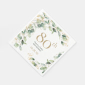 Eukalyptus zum 80. Geburtstag Serviette (Ecke)