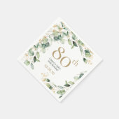 Eukalyptus zum 80. Geburtstag Serviette (Ecke)