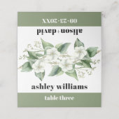 Eukalyptus-Zweig Blume Typografie Hochzeit Platzkarte (Außenseite Aufgefaltet)