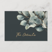 Eukalyptus-Zweig, grüne Blätter Hochzeitszene Begleitkarte (Vorderseite)