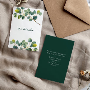 Eukalyptus-Zweig Hochzeit der Details Begleitkarte