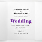 Eukalyptus-Zweig in lila Herbsthochzeit Dreifach Gefaltete Einladung (Innenseite Mitte)