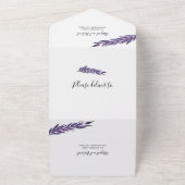 Eukalyptus Zweig lila Winterhochzeit All In One Einladung (Außenbereich)