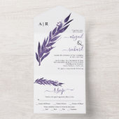 Eukalyptus Zweig lila Winterhochzeit All In One Einladung (Innen Boden)