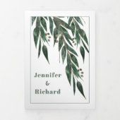 Eukalyptus Zweig mit Blätter Winterhochzeit Dreifach Gefaltete Einladung (Cover)