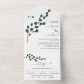 Eukalyptus-Zweig-Winterhochzeit All In One Einladung (Innen Boden)