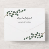 Eukalyptus-Zweig-Winterhochzeit All In One Einladung (Rückseite)