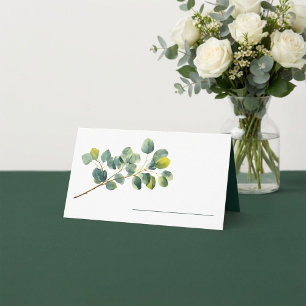 Eukalyptus zweiggrüne Blätter Hochzeitname Platzkarte