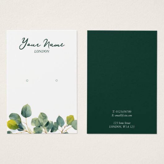 Eukalyptus zweiggrüne Ohrring-Grafikkarte (Vorne & Hinten)