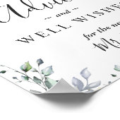 Eukalyptusberatung und Namensschild für Wasserfarb Poster (Ecke)