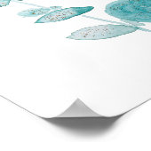 Eukalyptusblatt, handgemalt, Aquarell Poster (Ecke)